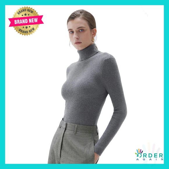 Sweaters - Cashmere Blend Turtleneck Sweater Classic Elegant Minimal Chic Winter Thermal